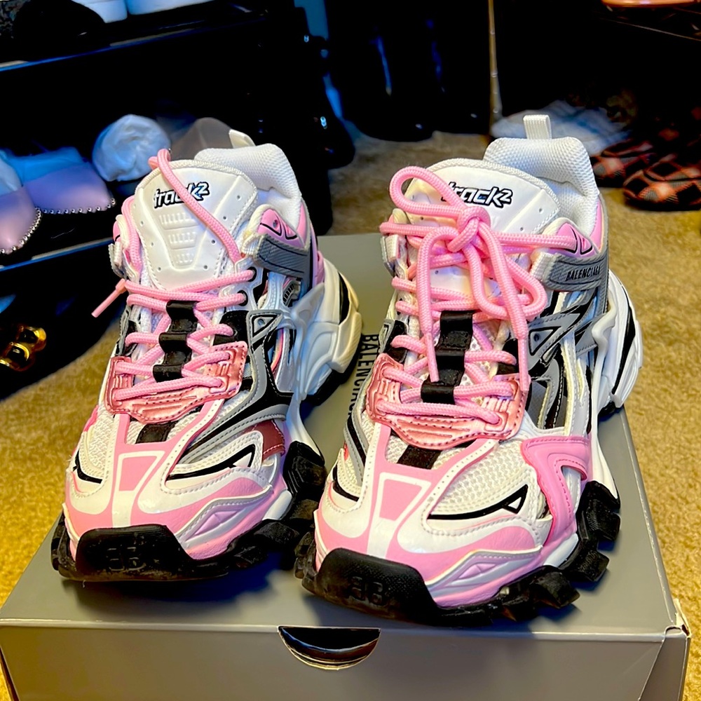 Balenciaga track.2 open sneakers tricolor pink\grey\white